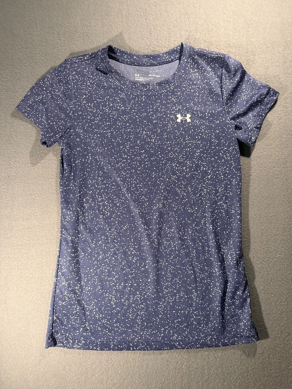 Under Armour Women's XS Blue Speckled Loose Fit Performance T-Shirt